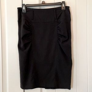 Black Ruffle Pencil Skirt